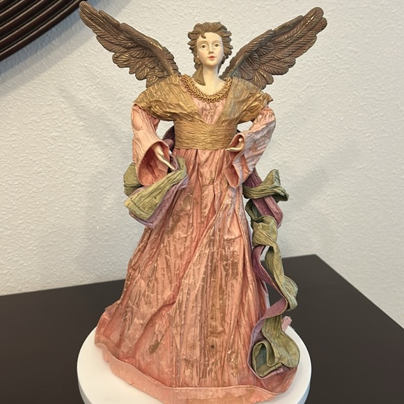 Vintage Angel Cartapesta-style paper-mache Christmas tree topper / statue - Picture 10 of 12